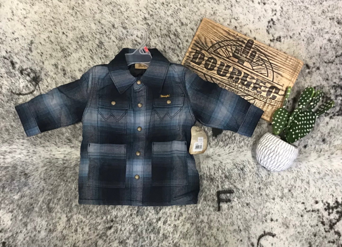 Boys Wrangler Flannel Shirt Jacket-Mid State Coats & Jackets Wrangler