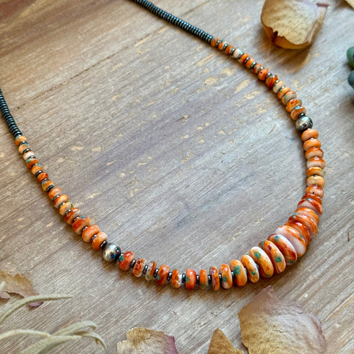 22” Orange & Turquoise Graduated Necklace Necklaces Shopify Collective The Bijoux FAB Jewelry The Bijoux FAB Jewelry