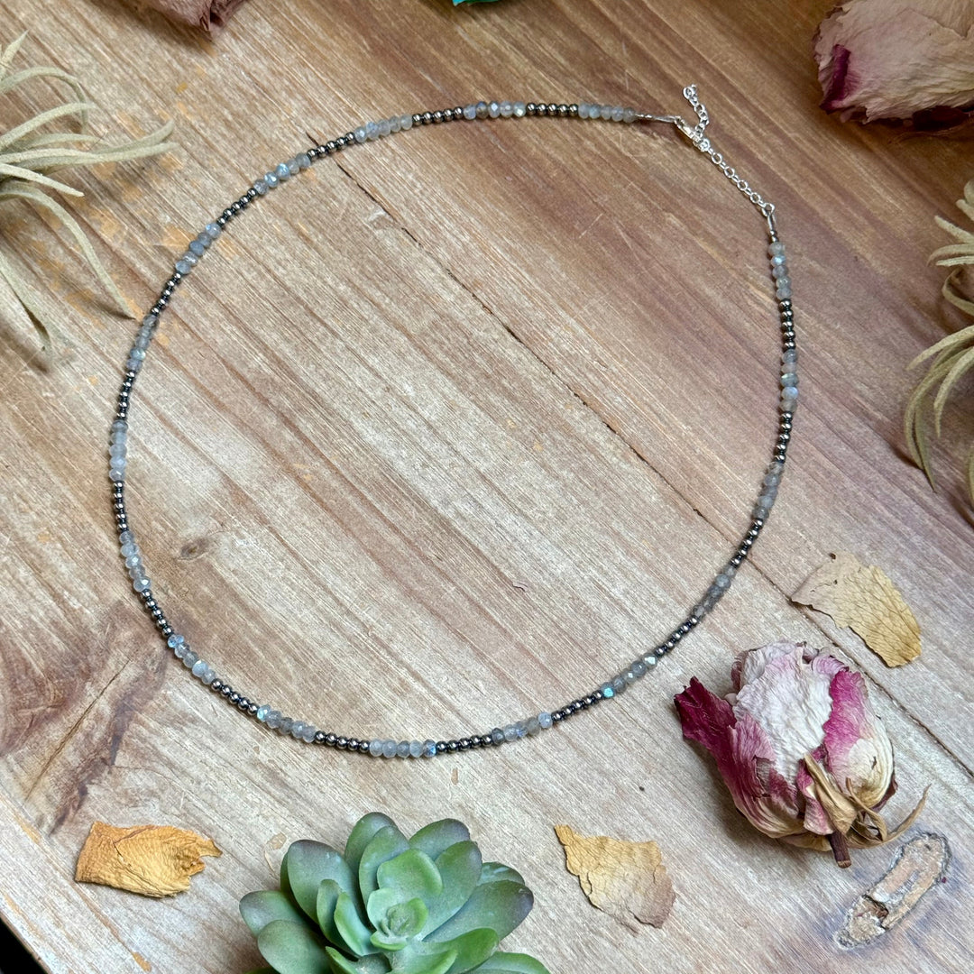 Faceted Moonstone Necklace – 19" 3mm Necklaces Shopify Collective The Bijoux FAB Jewelry The Bijoux FAB Jewelry