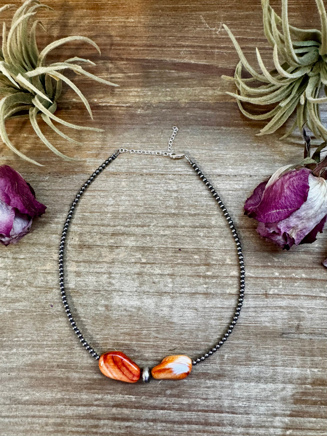 14" Spiny Oyster & Sterling Silver Pearl Choker – 3mm & 10mm Choker Shopify Collective The Bijoux FAB Jewelry The Bijoux FAB Jewelry