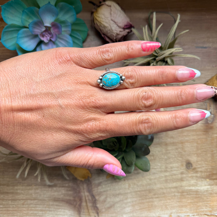 136 - Sterling Silver Blue Ridge Turquoise Medicine Man Eye Stamped Stacking Ring by Jason Ogg Ring Shopify Collective The Bijoux FAB Jewelry The Bijoux FAB Jewelry