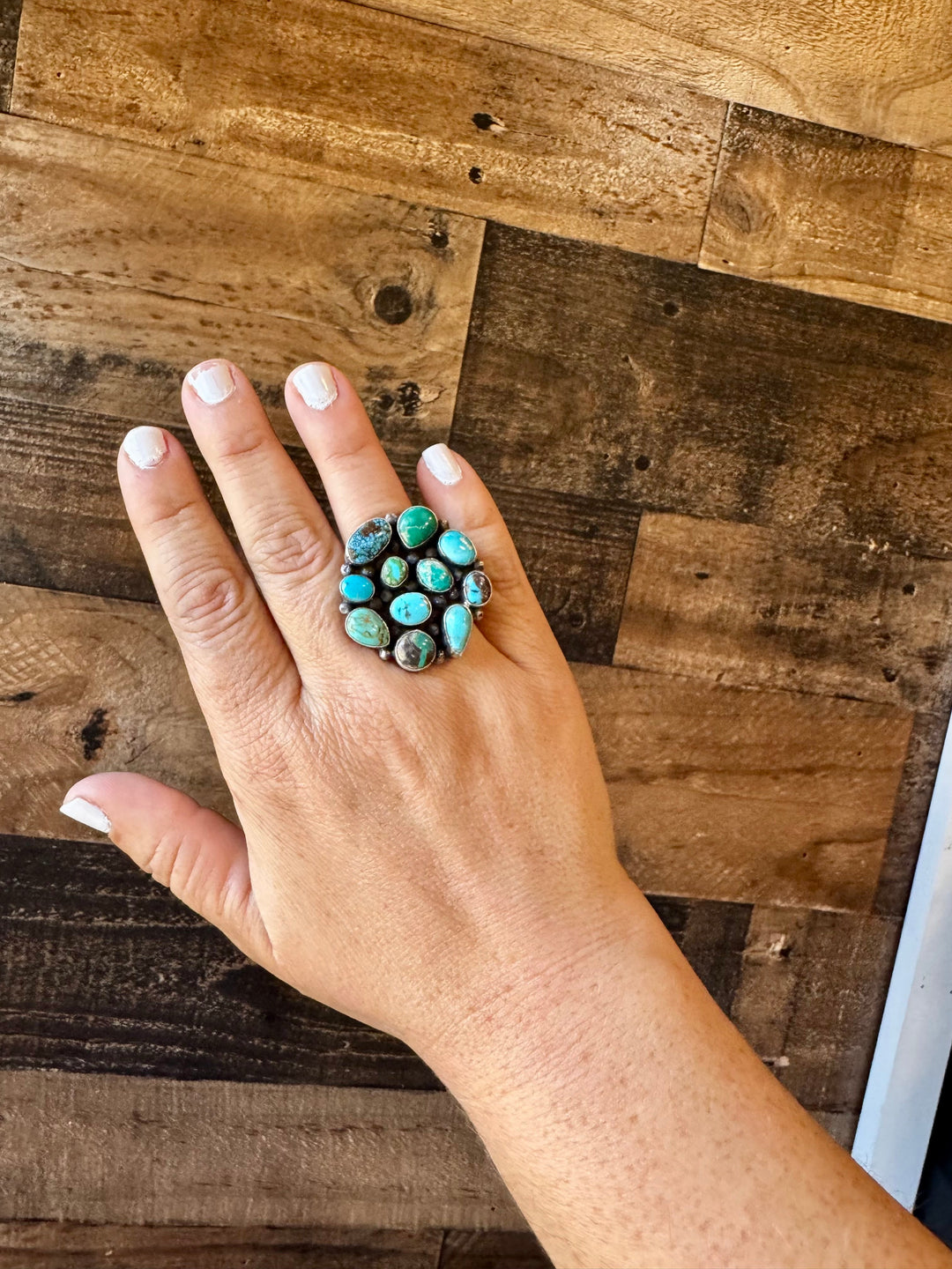 Round ring- size 6.5 - Sonoran Gold turquoise ring and sterling silver ring Shopify Collective The Bijoux FAB Jewelry The Bijoux FAB Jewelry