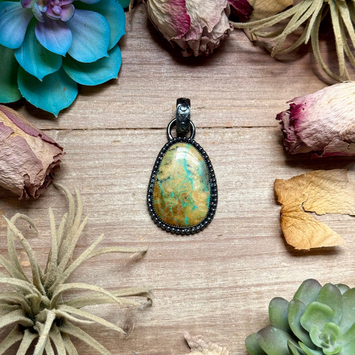 MJ Freeform Turquoise Pendant – Sterling Silver Pendant Shopify Collective The Bijoux FAB Jewelry The Bijoux FAB Jewelry