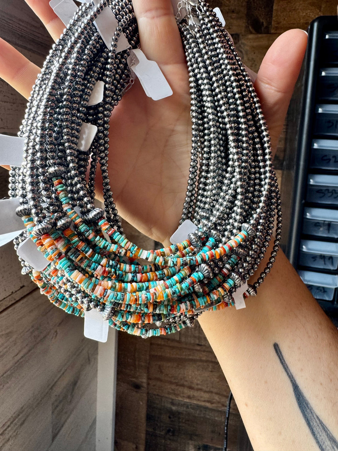 Sterling Silver Pearl Choker with Extra Turquoise & Spiny Oyster Choker Shopify Collective The Bijoux FAB Jewelry The Bijoux FAB Jewelry