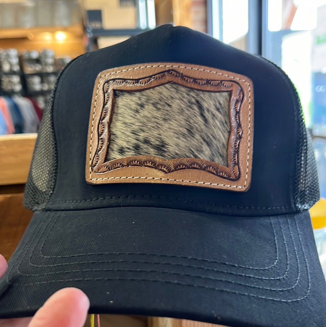 Cowhide Patch Cap Double C Western Supply