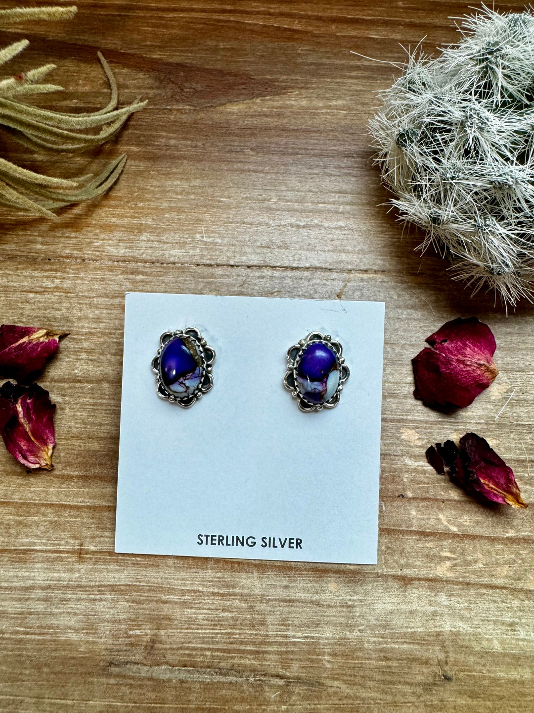 Stud earrings violet rose Earrings Shopify Collective The Bijoux FAB Jewelry The Bijoux FAB Jewelry
