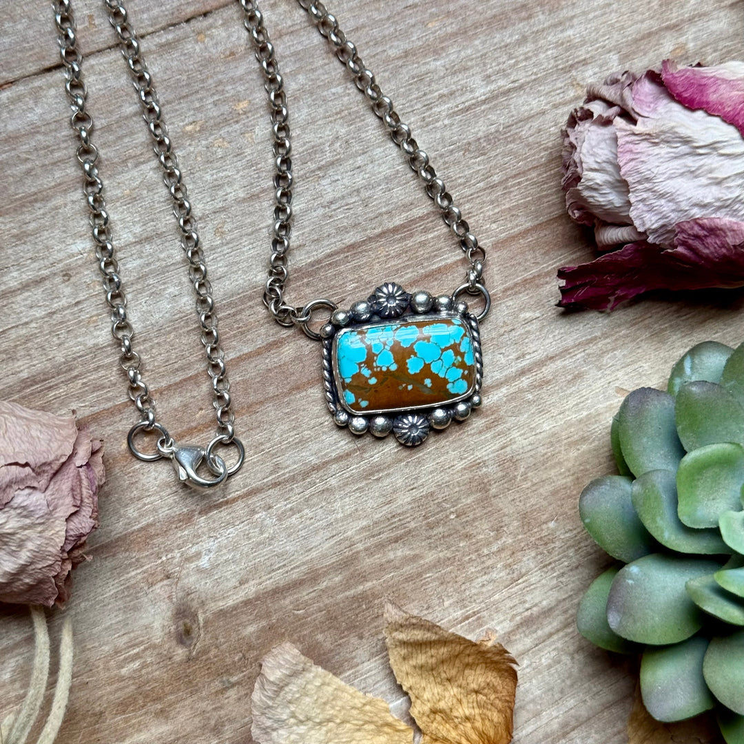 112 - Sterling Silver Mine #8 Turquoise Bar Necklace by Jason Ogg Necklaces Shopify Collective The Bijoux FAB Jewelry The Bijoux FAB Jewelry