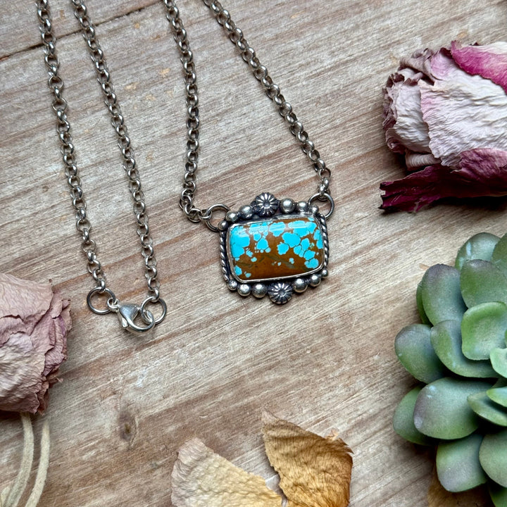 112 - Sterling Silver Mine #8 Turquoise Bar Necklace by Jason Ogg Necklaces Shopify Collective The Bijoux FAB Jewelry The Bijoux FAB Jewelry