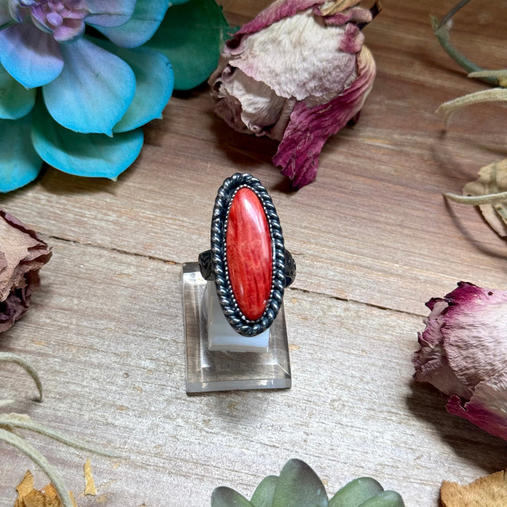 MJ Red Spiny Ring – Sterling Silver Ring Shopify Collective The Bijoux FAB Jewelry The Bijoux FAB Jewelry