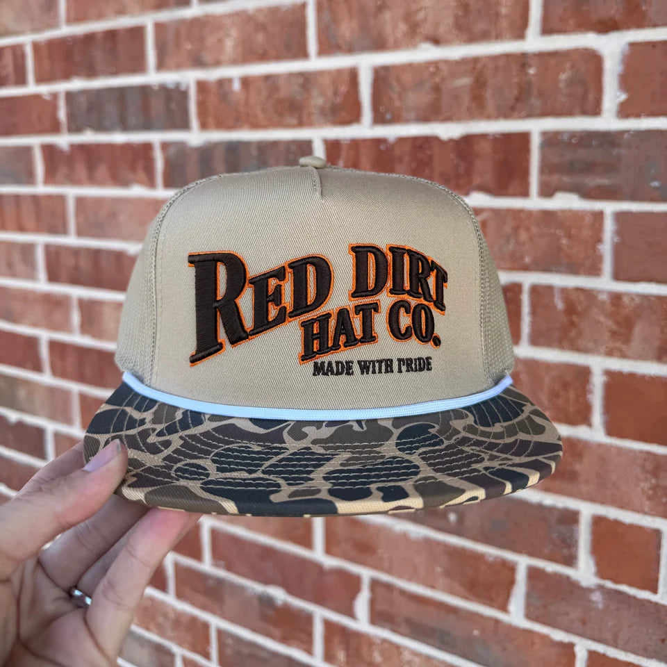 Red Dirt Old Skool II Cap Khaki/Camo RDHC-627 Cap Red Dirt