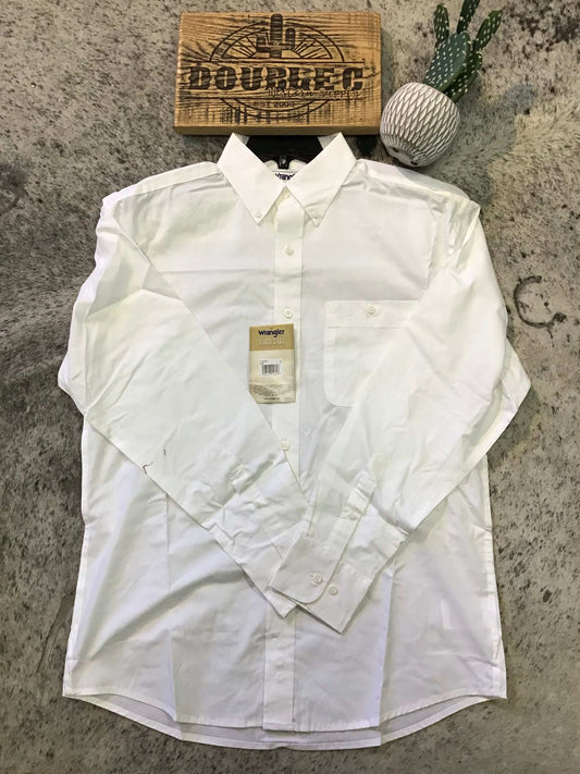 Wrangler® George Strait Solid Long Sleeve Shirt - Relaxed Fit/Off White 112345801 Shirt Wrangler