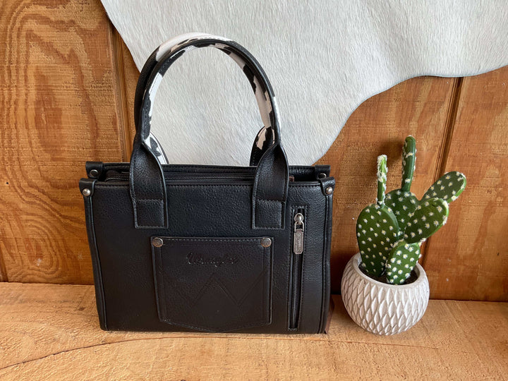 Wrangler Cow Print Concealed Carry Tote/Crossbody WG133-8120SBK Purse Wrangler Montana West