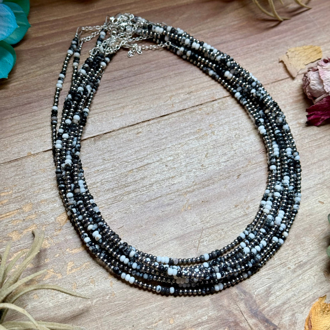 Faceted Zebra Jasper Necklace – 19" + Extender – 3mm Necklaces Shopify Collective The Bijoux FAB Jewelry The Bijoux FAB Jewelry