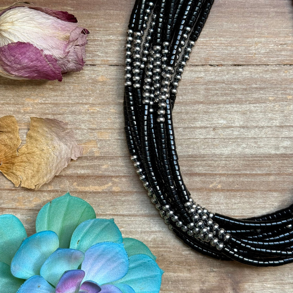 16” Black Onyx Necklace – Sterling Silver Pearls Necklaces Shopify Collective The Bijoux FAB Jewelry The Bijoux FAB Jewelry