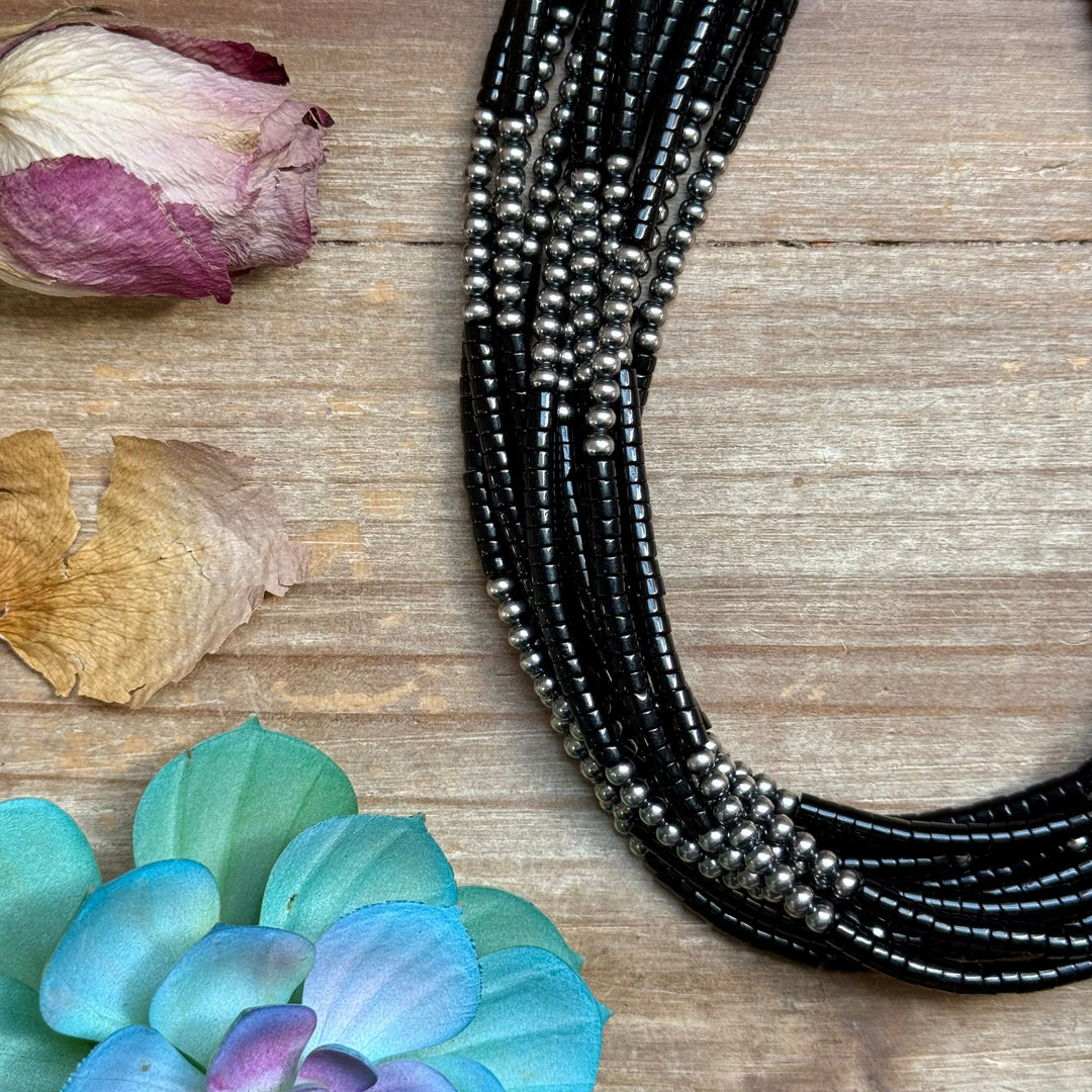16” Black Onyx Necklace – Sterling Silver Pearls Necklaces Shopify Collective The Bijoux FAB Jewelry The Bijoux FAB Jewelry