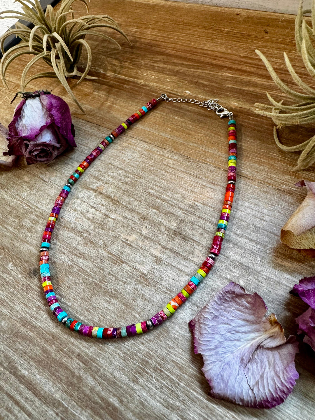 Magnesite Heishi Choker – Sterling Silver Pearls Necklaces Shopify Collective The Bijoux FAB Jewelry The Bijoux FAB Jewelry