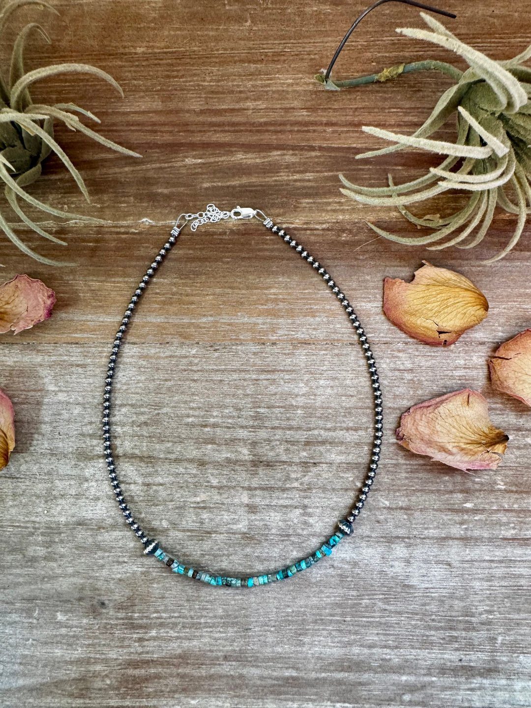 Blue-Green Turquoise Heishi Choker – 14" Choker Shopify Collective The Bijoux FAB Jewelry The Bijoux FAB Jewelry
