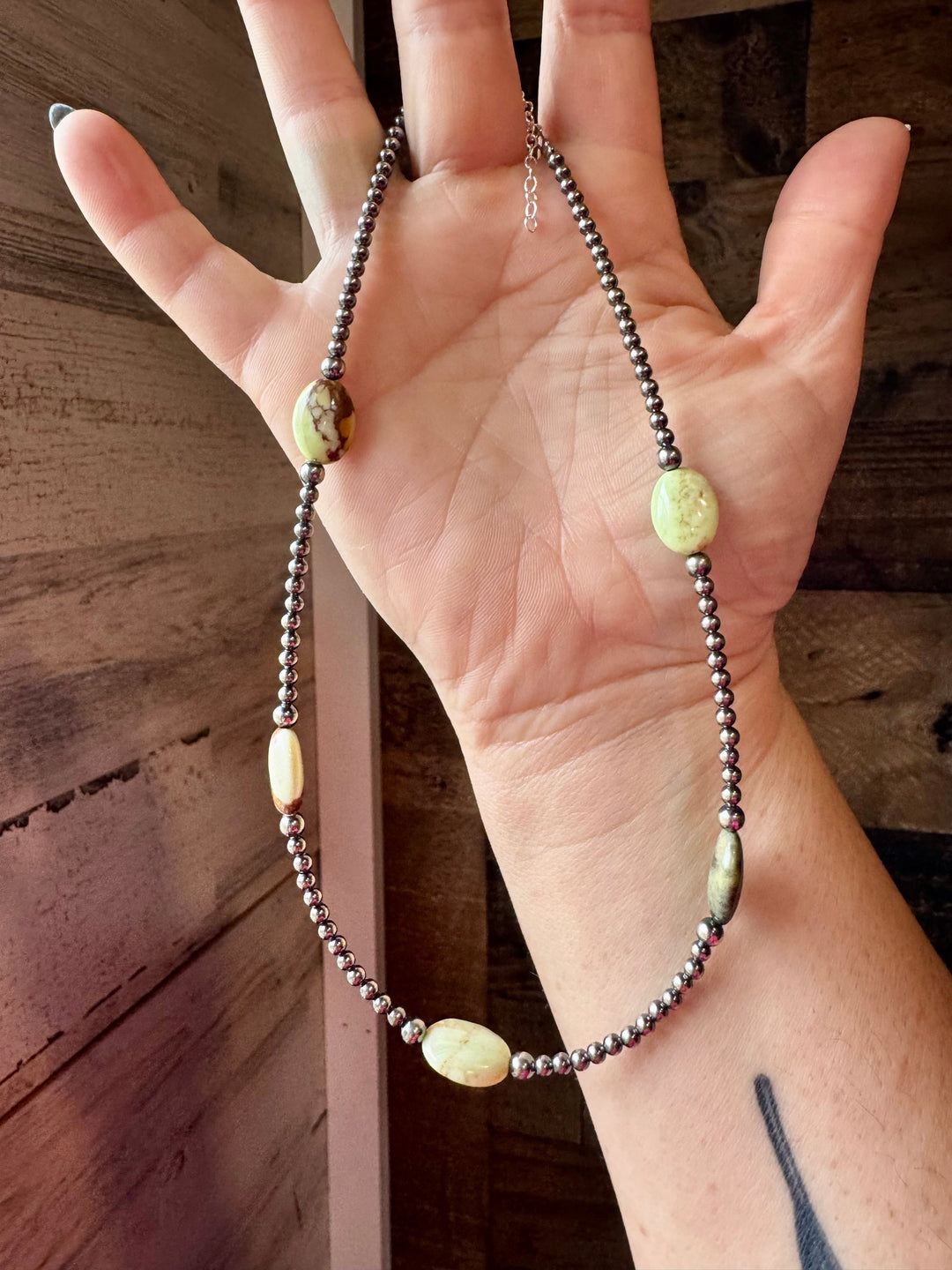 5 Magnesite Lemon Turquoise Choker And Sterling Silver Pearls Necklaces Shopify Collective The Bijoux FAB Jewelry The Bijoux FAB Jewelry