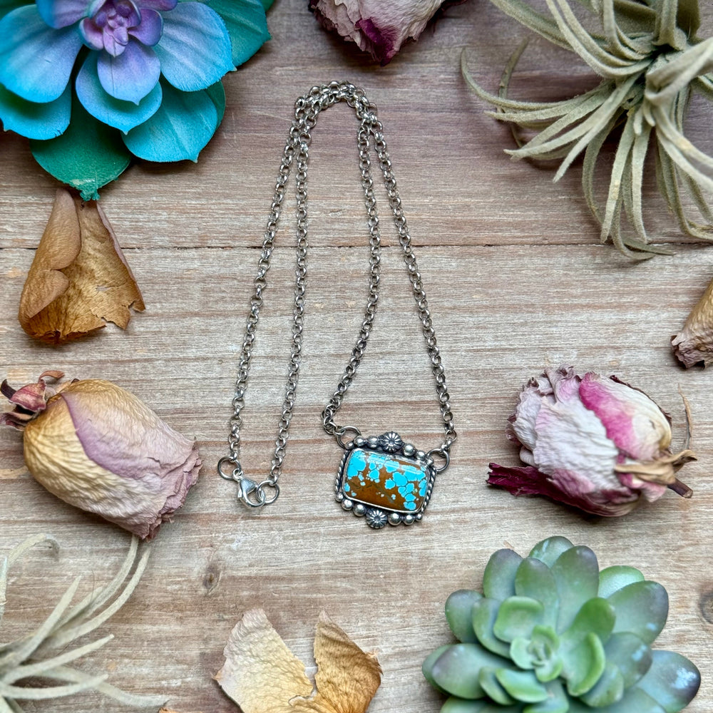 112 - Sterling Silver Mine #8 Turquoise Bar Necklace by Jason Ogg Necklaces Shopify Collective The Bijoux FAB Jewelry The Bijoux FAB Jewelry