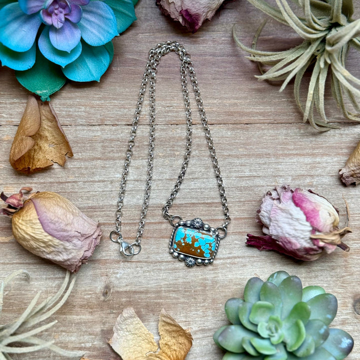 112 - Sterling Silver Mine #8 Turquoise Bar Necklace by Jason Ogg Necklaces Shopify Collective The Bijoux FAB Jewelry The Bijoux FAB Jewelry