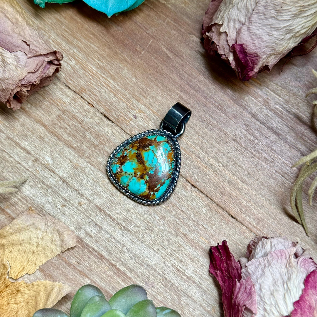 MJ Turquoise Sterling Silver Pendant – Rounded Triangle Ring Shopify Collective The Bijoux FAB Jewelry The Bijoux FAB Jewelry