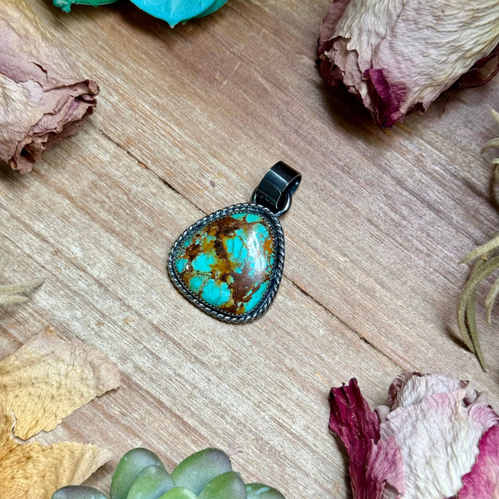 MJ Turquoise Sterling Silver Pendant – Rounded Triangle Ring Shopify Collective The Bijoux FAB Jewelry The Bijoux FAB Jewelry