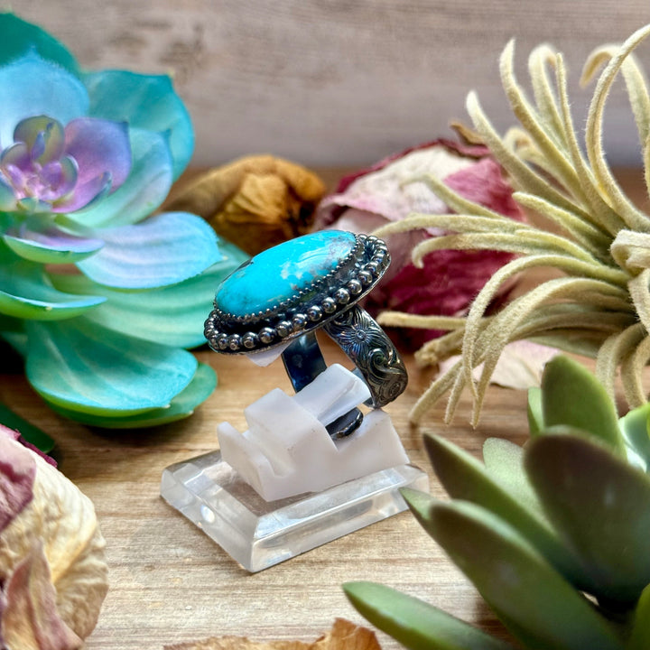 MJ Ring - Turquoise Oval Adjustable Ring Ring Shopify Collective The Bijoux FAB Jewelry The Bijoux FAB Jewelry