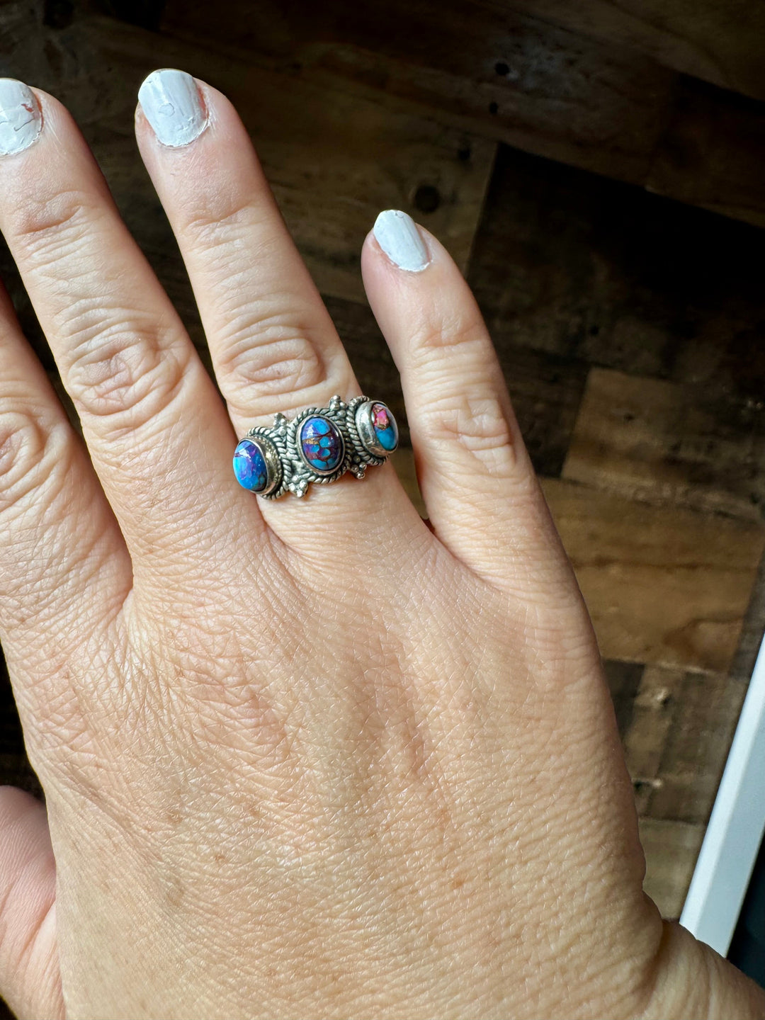 Band Ring - Size 8 12 - Purple Dahlia & sterling silver ring Shopify Collective The Bijoux FAB Jewelry The Bijoux FAB Jewelry