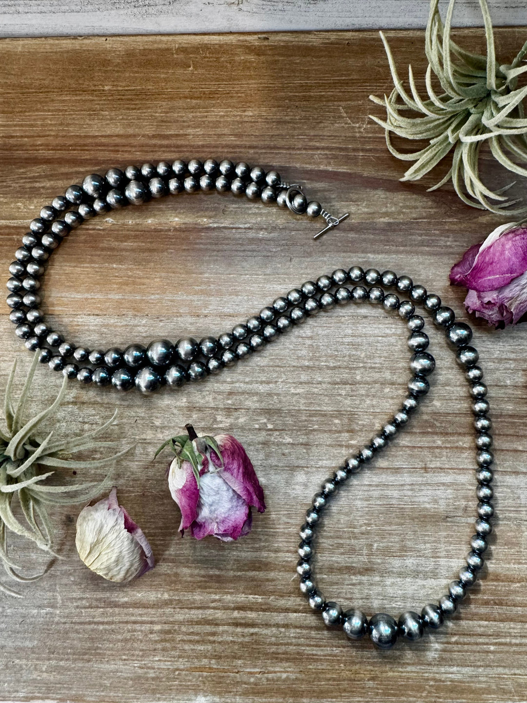 NFR Collection Necklace – Graduated Sterling Silver Pearls 8mm to 14mm 46.5" Necklaces Shopify Collective The Bijoux FAB Jewelry The Bijoux FAB Jewelry