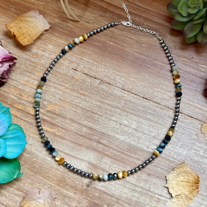 16” Golden Tiger Eye Necklace – Sterling Silver Pearls Necklaces Shopify Collective The Bijoux FAB Jewelry The Bijoux FAB Jewelry