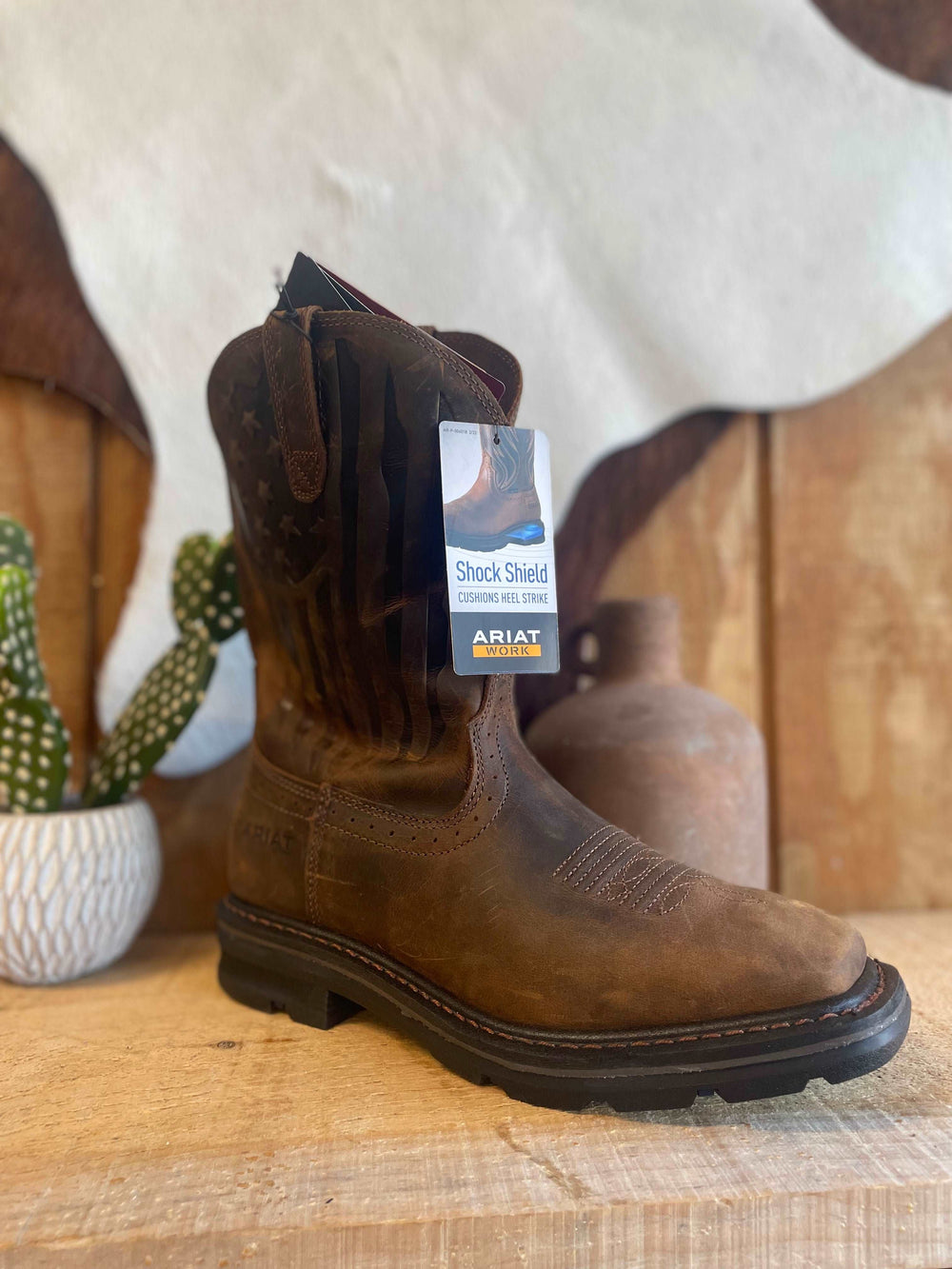 Ariat Men's Sierra Shock Shield Western Boot in Patriotic Brown Men’s Boots ariatfootwear Ariat