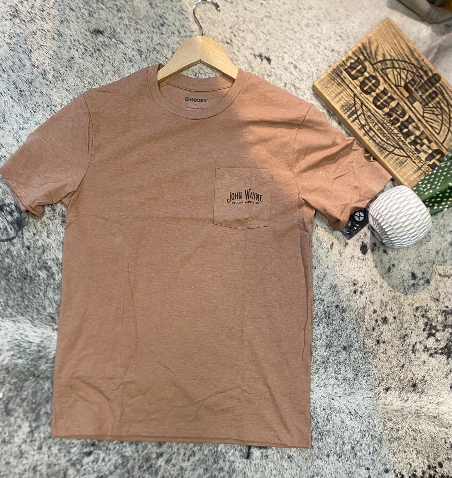 Hooey John Wayne Men's Light Brown T-Shirt – Classic Western Style & Comfort Men's Clothing Hooey