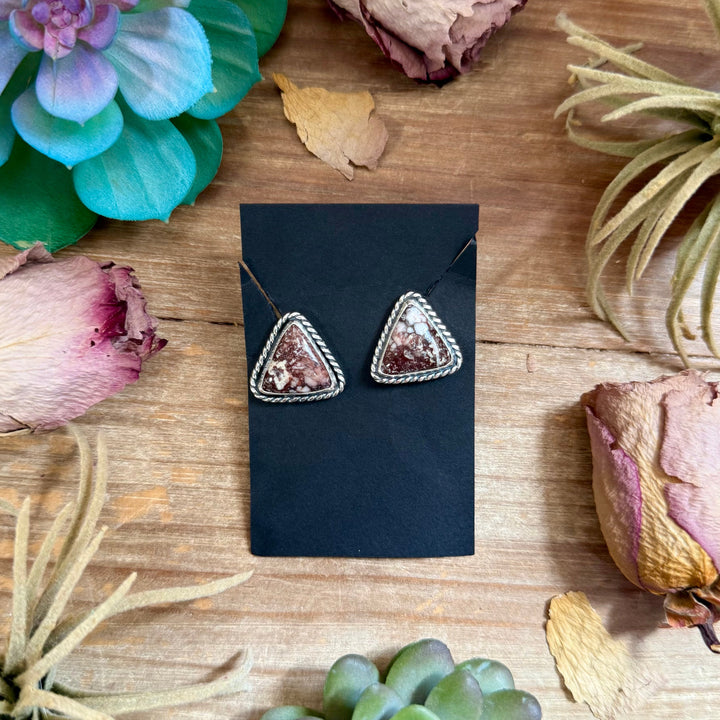 52 - Sterling Silver Wild Horse Jasper Stud Earrings by Jason Ogg Earrings Shopify Collective The Bijoux FAB Jewelry The Bijoux FAB Jewelry