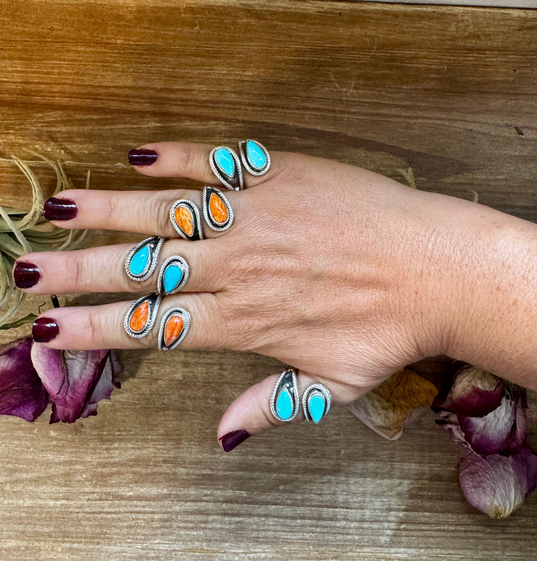 Turquoise or Spiny Oyster Ring – Sterling Silver – Native Made Stamp Z – Multiple Sizes – USA ring Shopify Collective The Bijoux FAB Jewelry The Bijoux FAB Jewelry