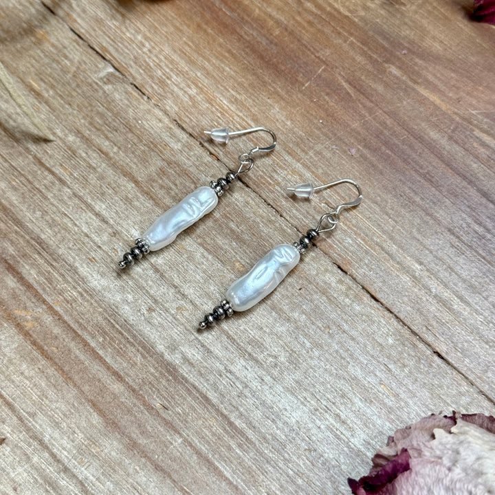 Mother of Pearl & Sterling Silver Dangle Earrings Earrings Shopify Collective The Bijoux FAB Jewelry The Bijoux FAB Jewelry