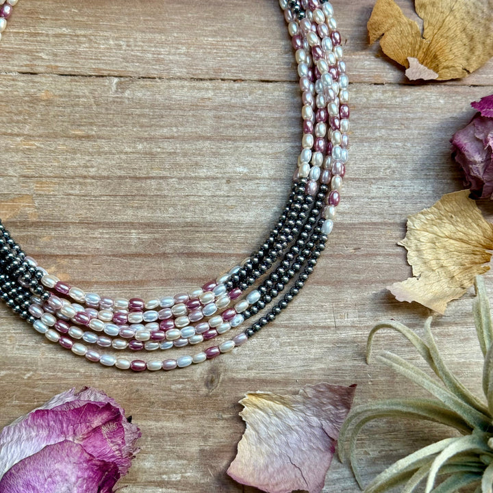 15.25” Pink Freshwater Pearl Necklace – Sterling Silver Pearls Necklaces Shopify Collective The Bijoux FAB Jewelry The Bijoux FAB Jewelry