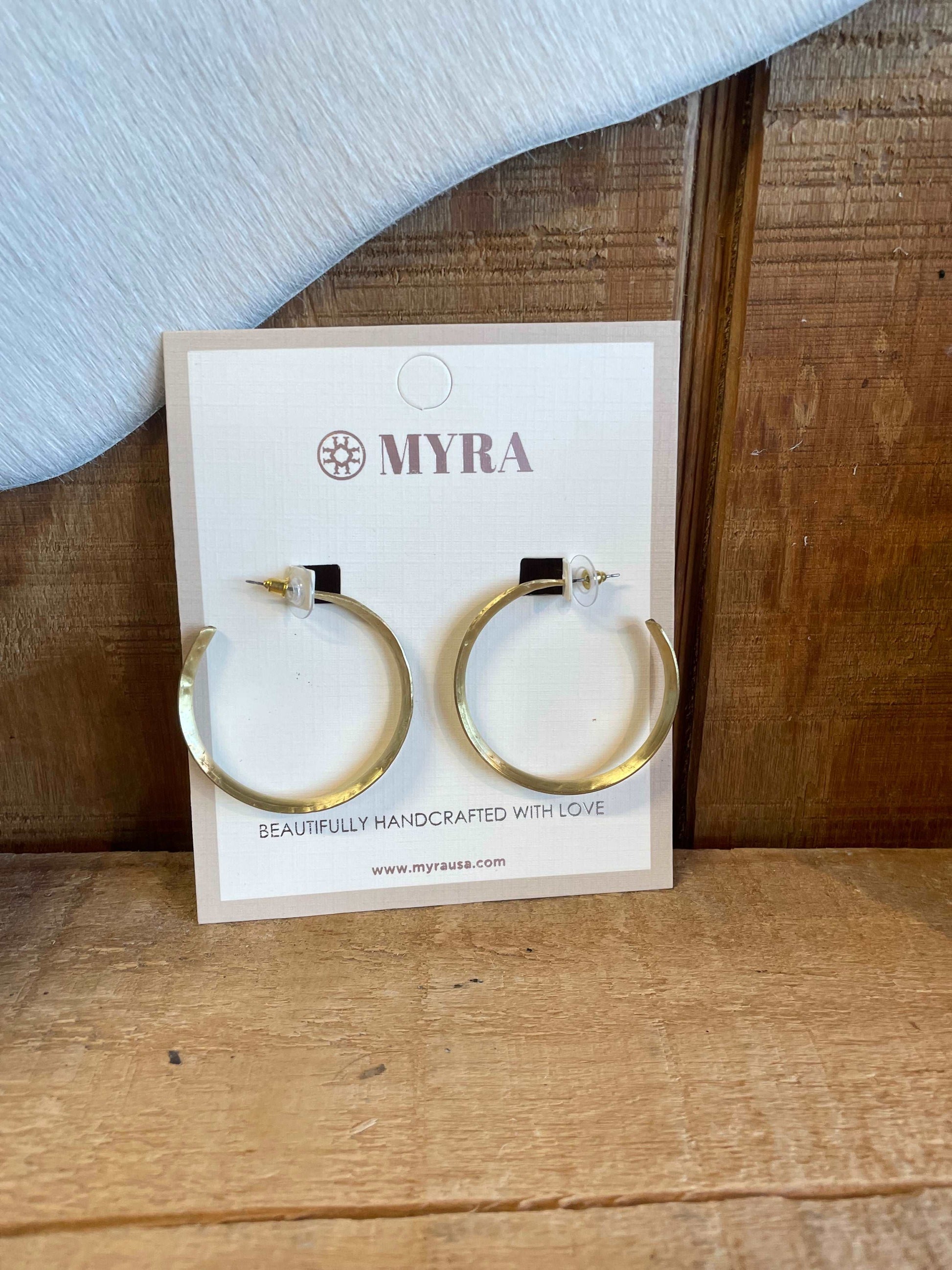 Golden Hoop Earrings Jewelry Myra