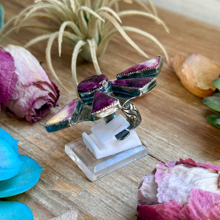 MJ Purple Spiny Oyster Ring – Sterling Silver Adjustable Band Ring Shopify Collective The Bijoux FAB Jewelry The Bijoux FAB Jewelry