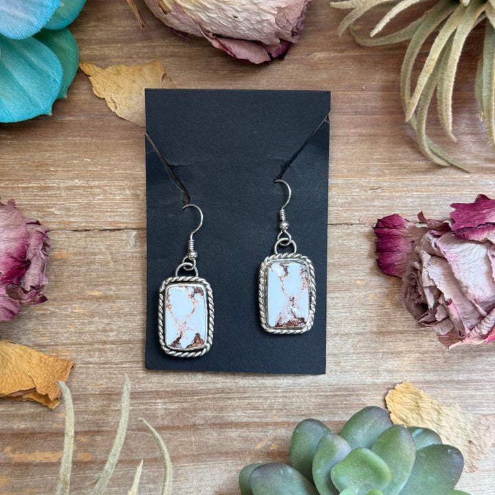 Sterling Silver Wild Horse Jasper Dangle Earrings – Handmade by Artist Jason Ogg Earrings Shopify Collective The Bijoux FAB Jewelry The Bijoux FAB Jewelry