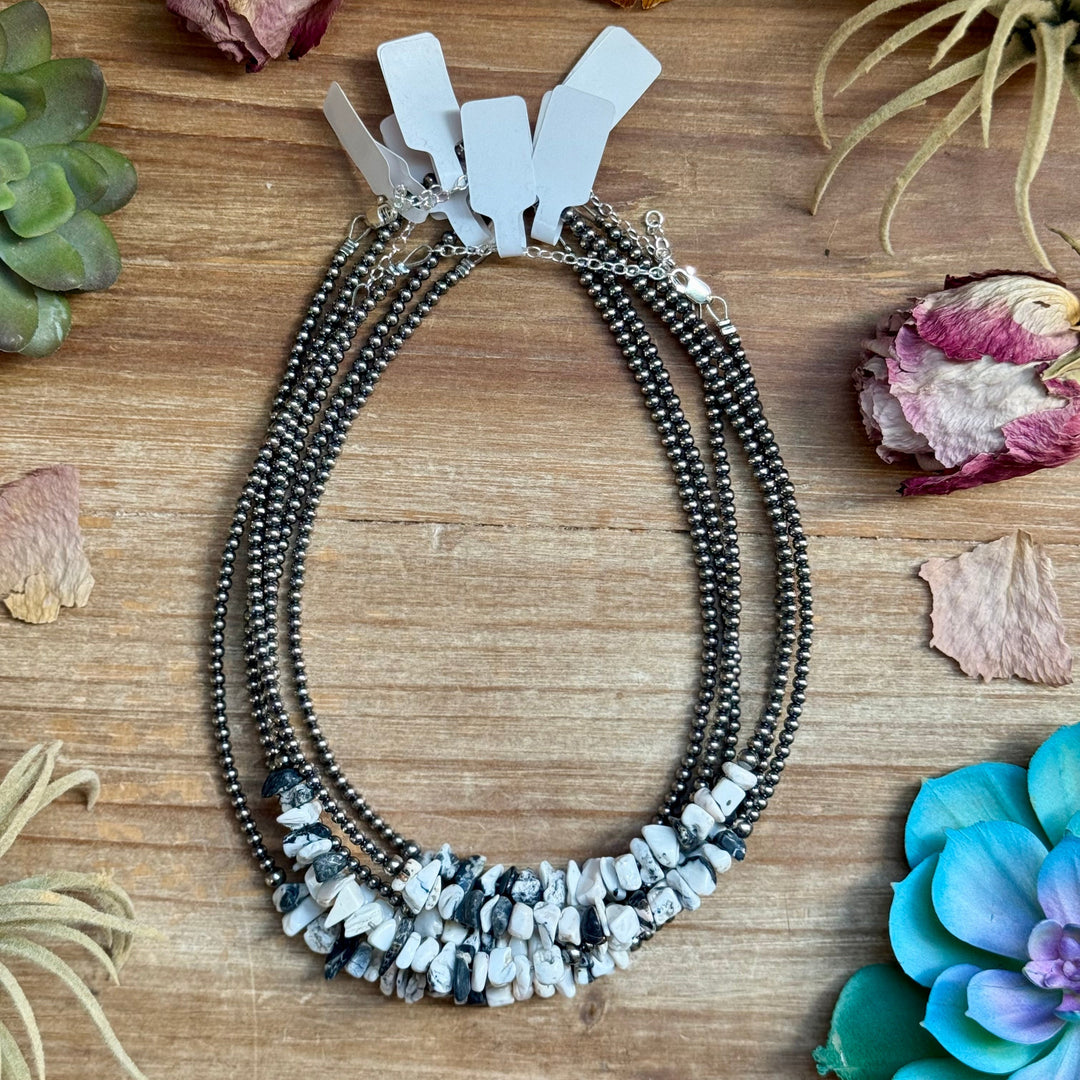 14” White Buffalo Choker – Sterling Silver Pearls Choker Shopify Collective The Bijoux FAB Jewelry The Bijoux FAB Jewelry