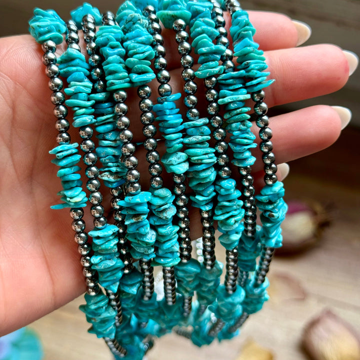 16” Light Blue Turquoise Chip Necklace Necklaces Shopify Collective The Bijoux FAB Jewelry The Bijoux FAB Jewelry
