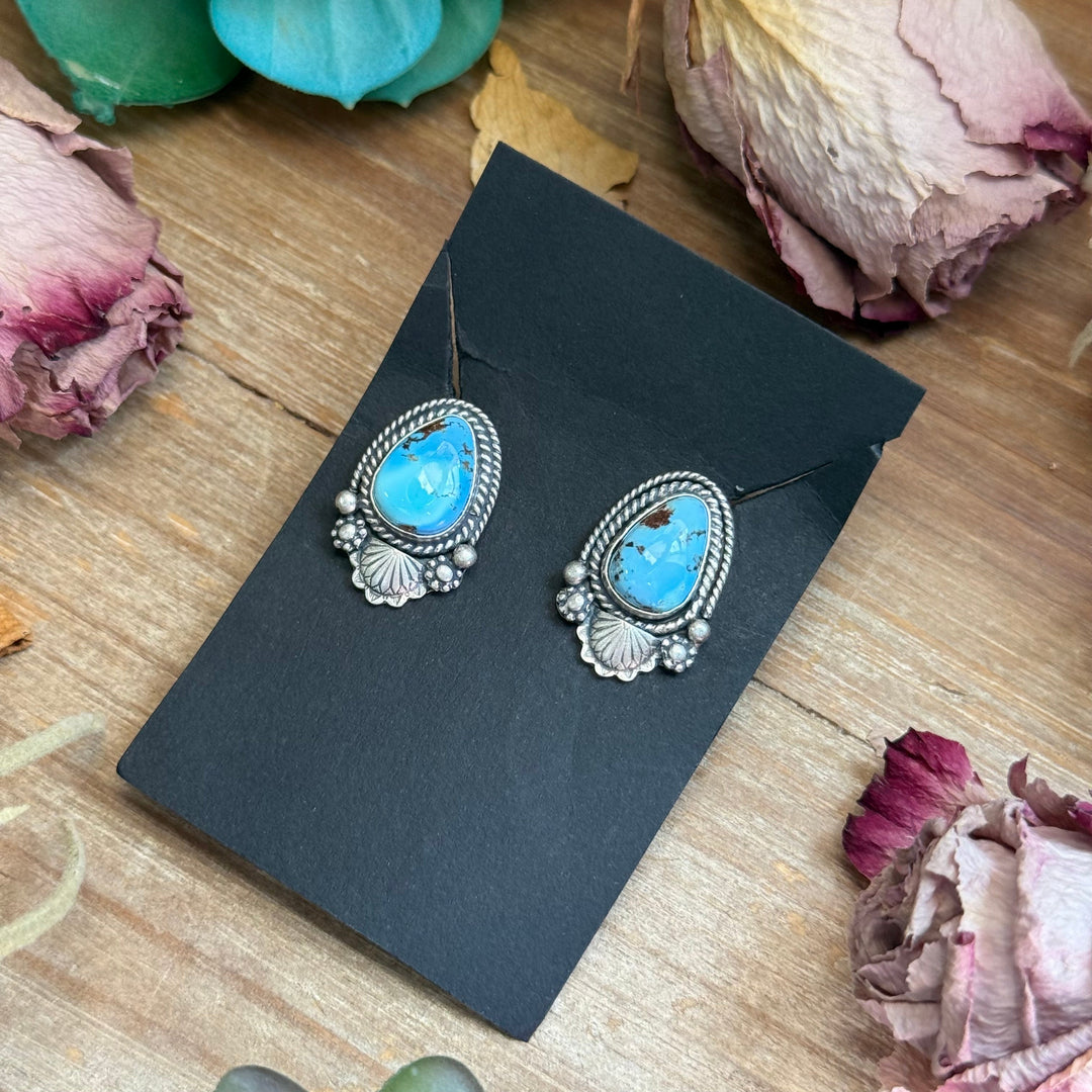 47 - Sterling Silver Golden Hill Turquoise Stud Earrings by Jason Ogg Earrings Shopify Collective The Bijoux FAB Jewelry The Bijoux FAB Jewelry