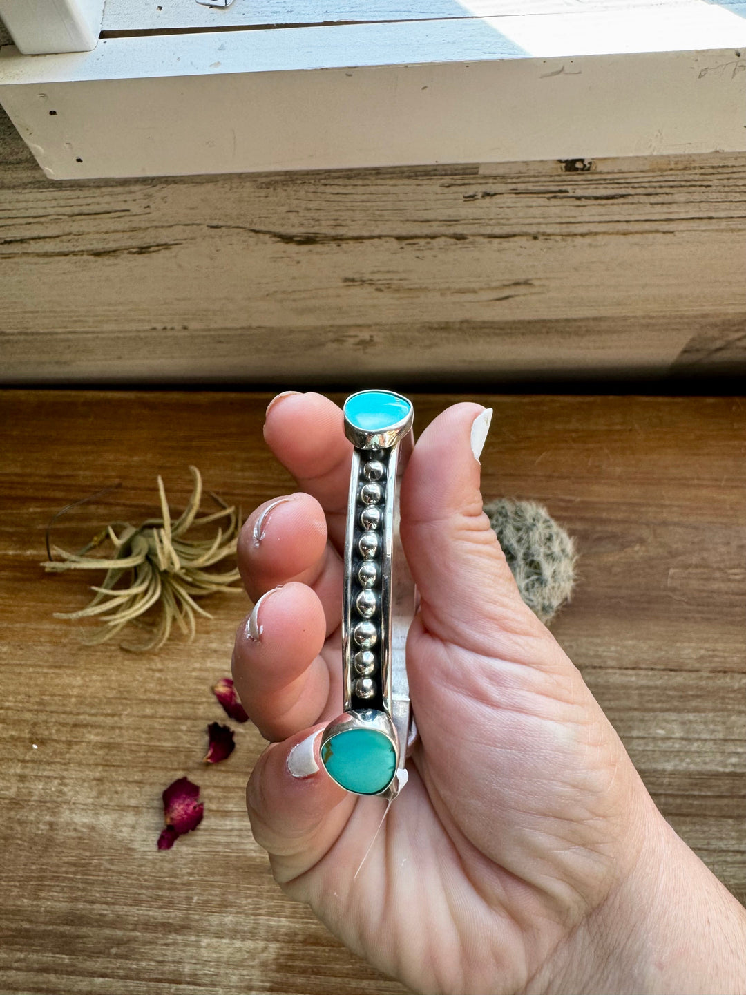 Sterling silver bangle Bracelet with kingman turquoise Bracelets Shopify Collective The Bijoux FAB Jewelry The Bijoux FAB Jewelry
