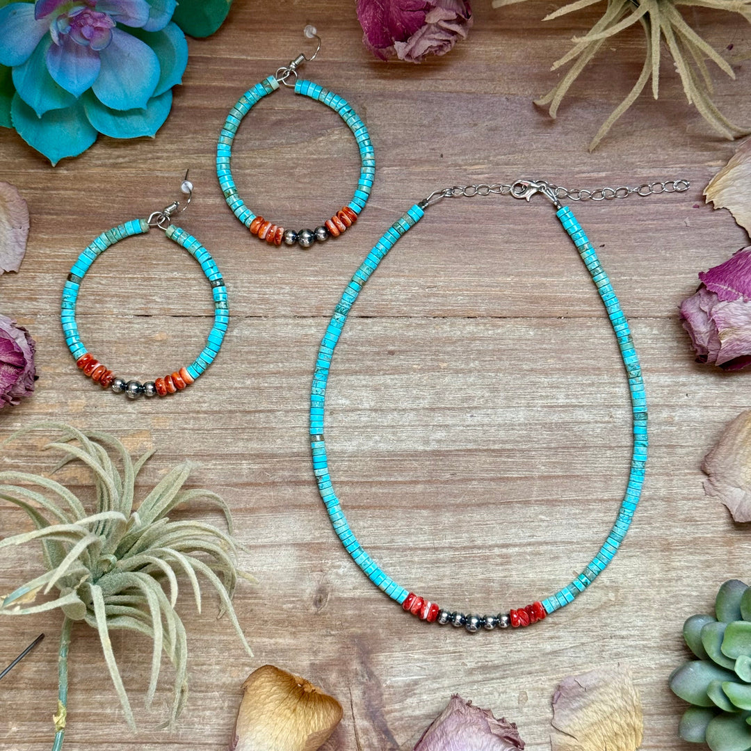 14” Vibrant Choker – Turquoise, Spiny Oyster & Sterling Silver chokers Shopify Collective The Bijoux FAB Jewelry The Bijoux FAB Jewelry