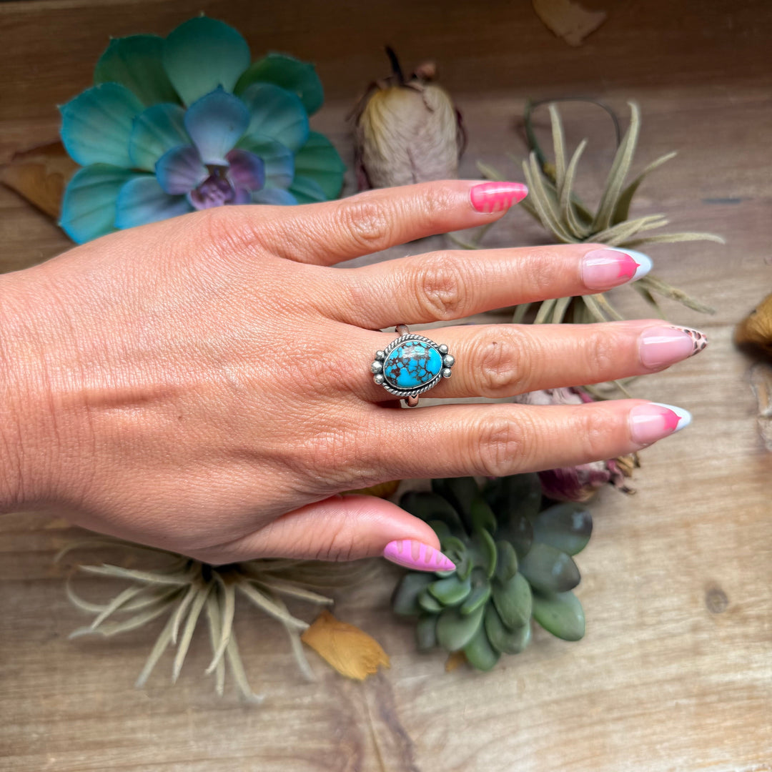 138 - Sterling Silver Egyptian Turquoise Medicine Man Eye Stamped Stacking Ring by Jason Ogg ring Shopify Collective The Bijoux FAB Jewelry The Bijoux FAB Jewelry
