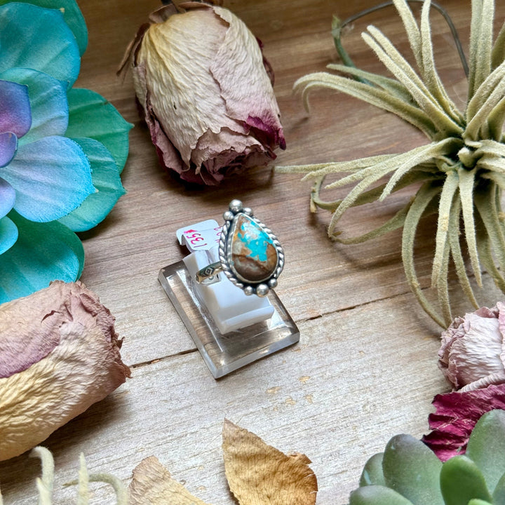 135 - Sterling Silver Easter Blue Turquoise Medicine Man Eye Stamped Stacking Ring by Jason Ogg Ring Shopify Collective The Bijoux FAB Jewelry The Bijoux FAB Jewelry