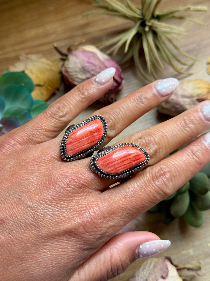 MJ Ring - Spiny Oyster Free Form Adjustable Ring Ring Shopify Collective The Bijoux FAB Jewelry The Bijoux FAB Jewelry