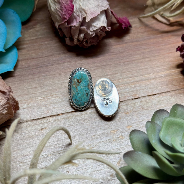 27 - Sterling Silver Cripple Creek Turquoise Stud Earrings by Jason Ogg Earrings Shopify Collective The Bijoux FAB Jewelry The Bijoux FAB Jewelry