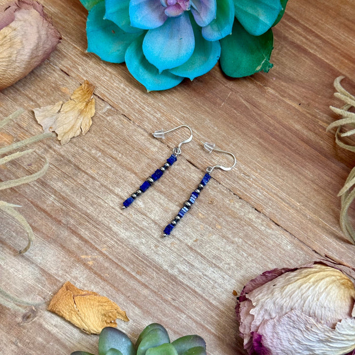 Blue Lapis Cube Dangle Earrings Earrings Shopify Collective The Bijoux FAB Jewelry The Bijoux FAB Jewelry