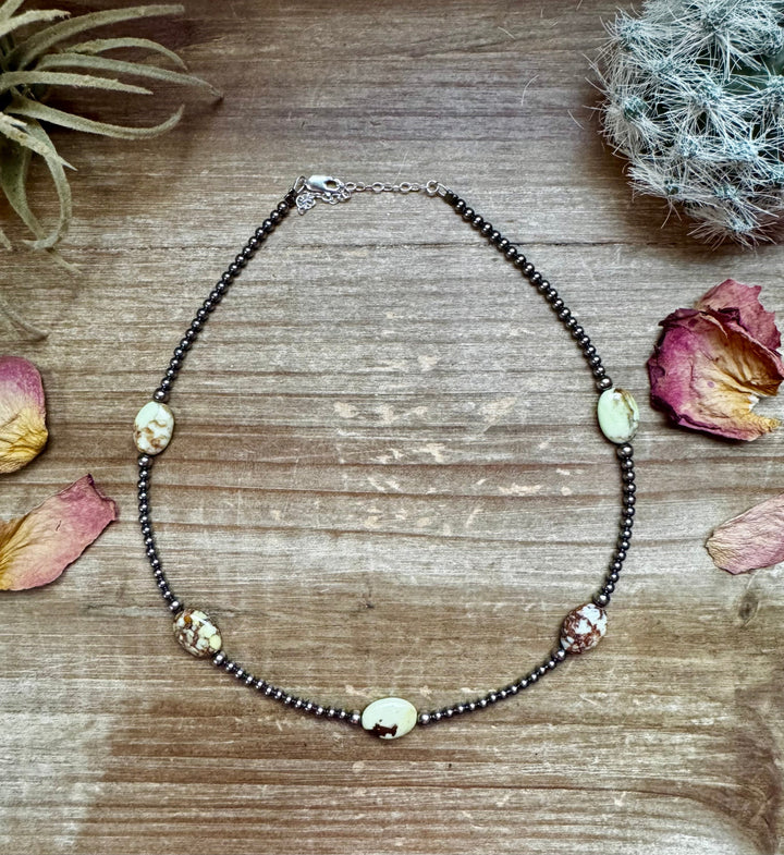 5 Magnesite Lemon Turquoise Choker And Sterling Silver Pearls Necklaces Shopify Collective The Bijoux FAB Jewelry The Bijoux FAB Jewelry
